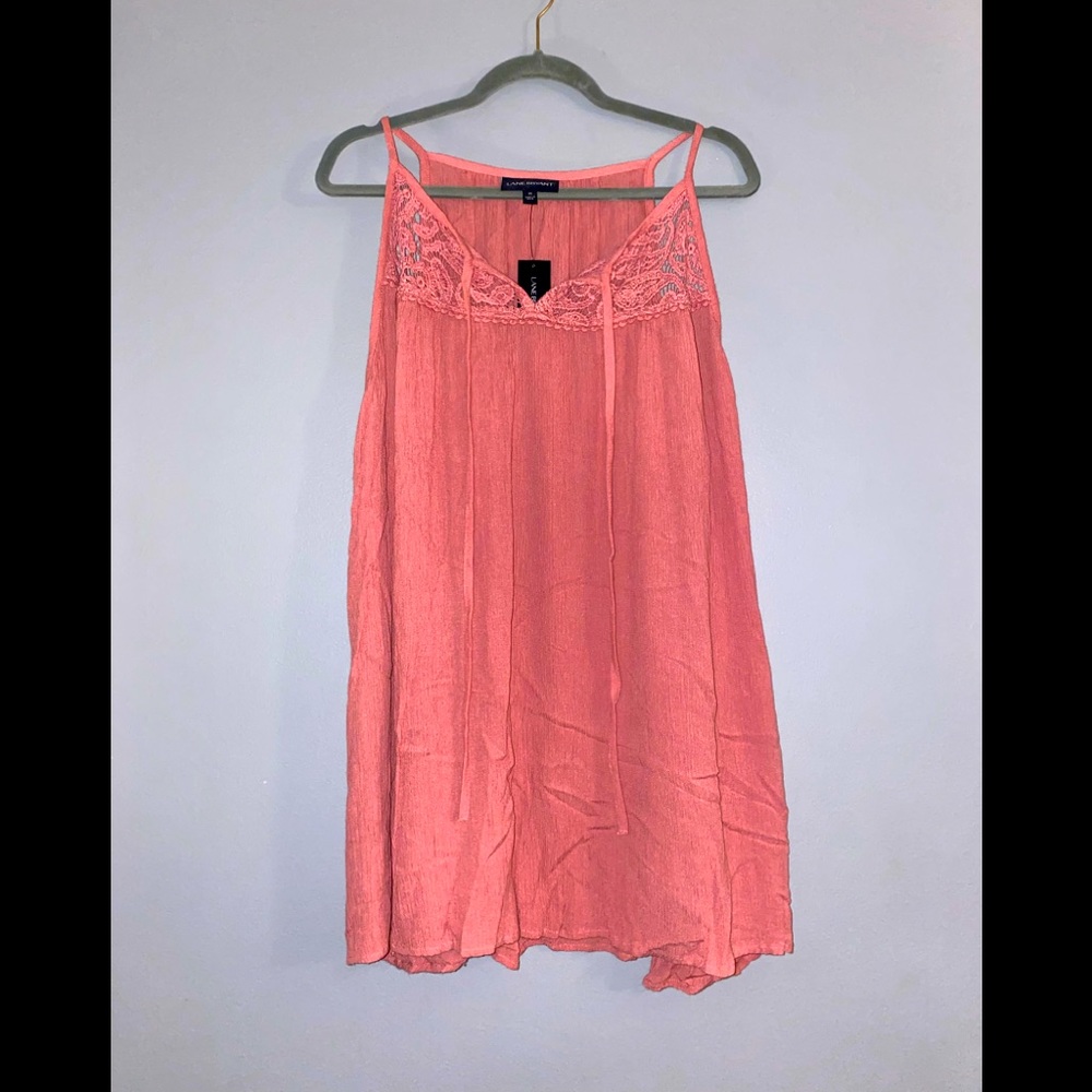 NWT LB Lace neck tank top